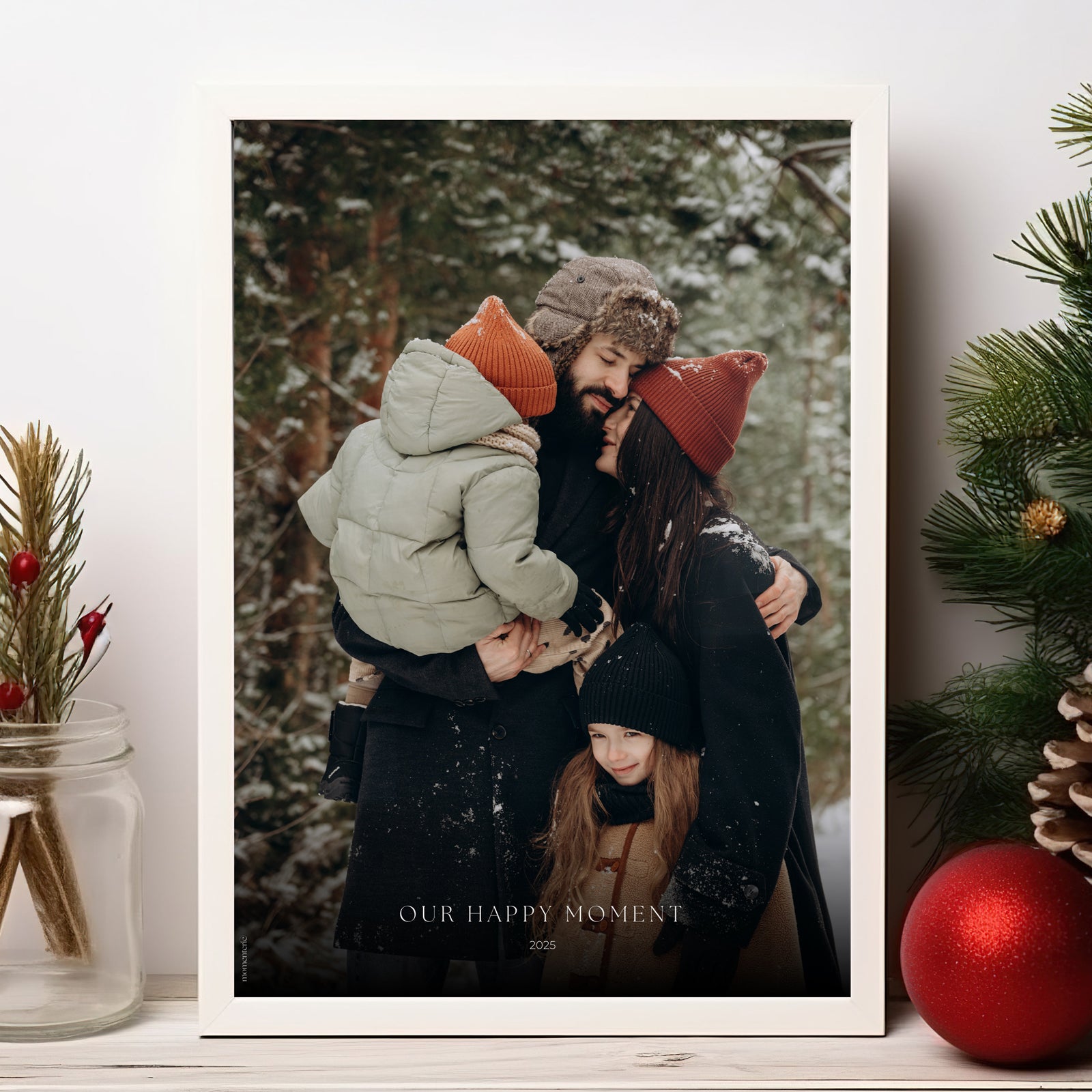 Personalisiertes Fotoposter zu Weihnachten – individuelles Poster mit eigenem Foto und Weihnachtsbotschaft als besondere Geschenkidee für Familie oder Partner