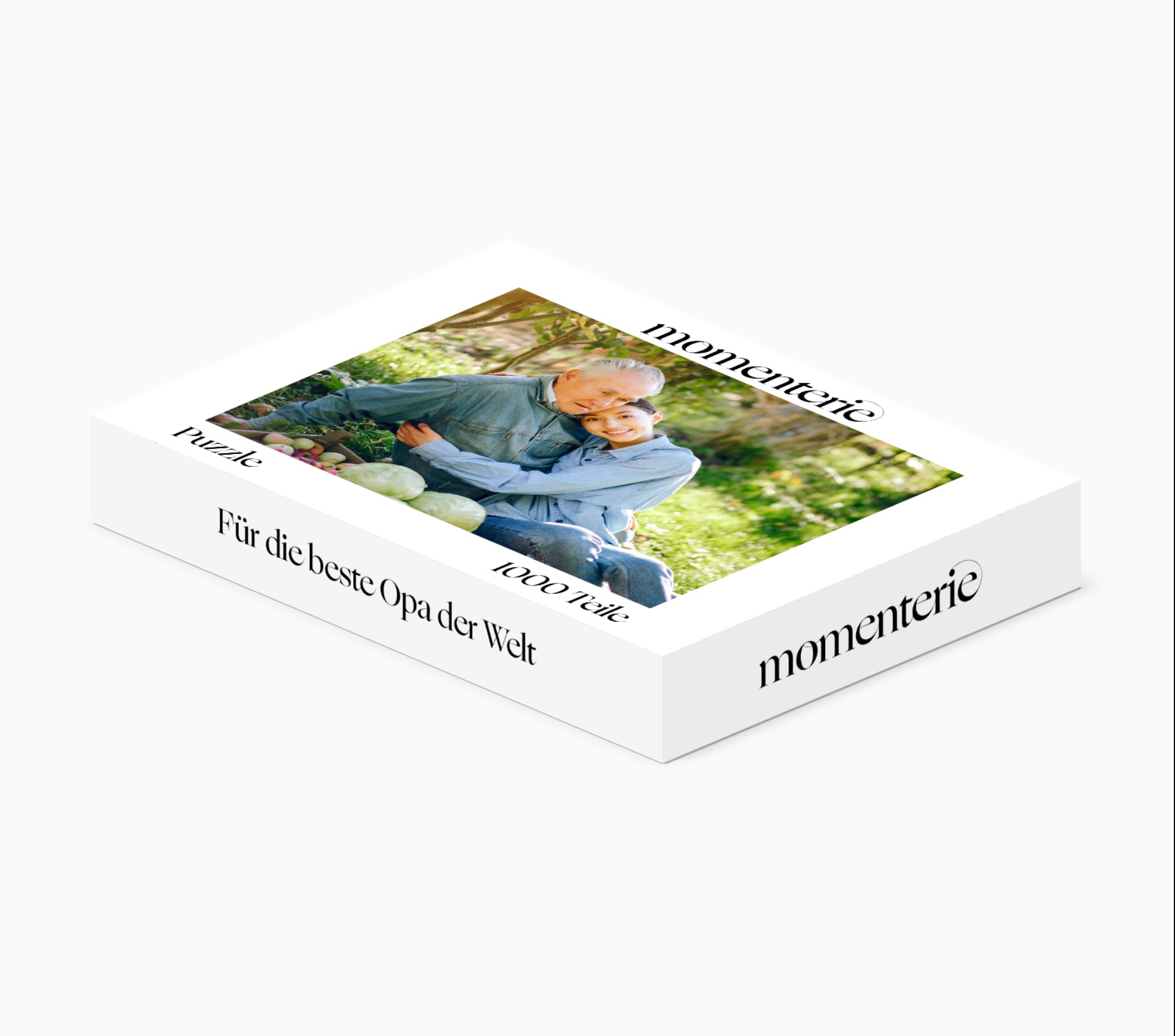 Dekoratives Puzzle mit Wunschbild und personalisierbarem Textfeld für Oma und Opa